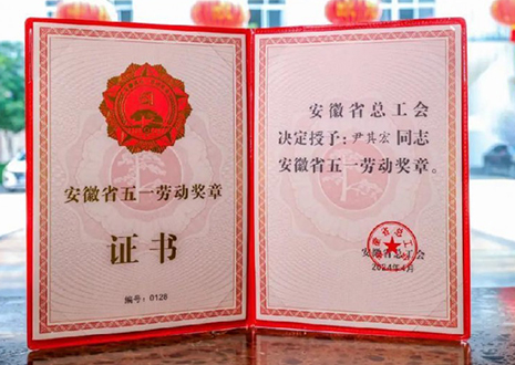 喜报！九游会智能科技股份有限公司董事长尹其宏荣获“安徽省五一劳动奖章”